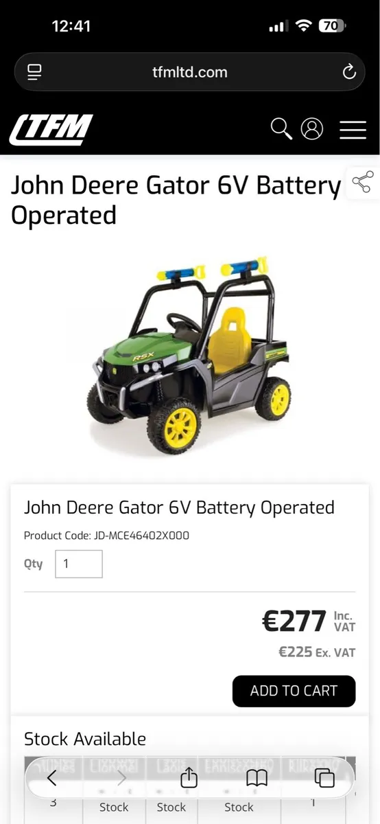 John Deere Gator 6V Battery Ride on - Image 1