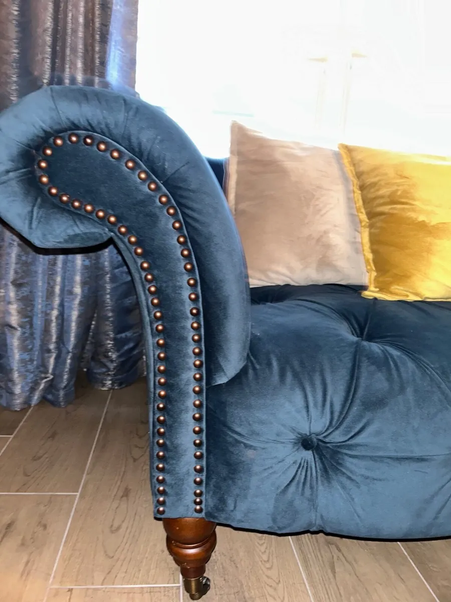 Velvet Sofa - Teal Colour - Image 1