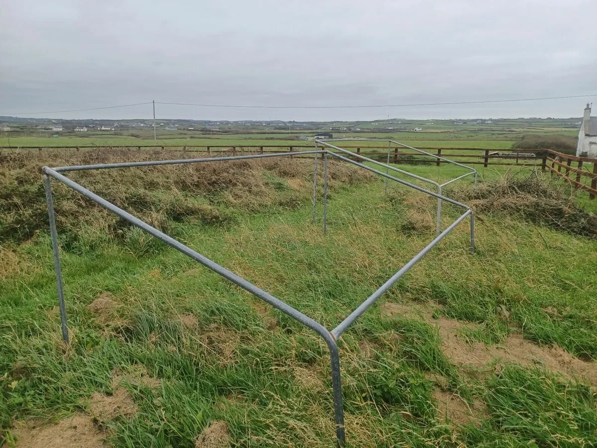 2, galvanised soccer goal post's - Image 1