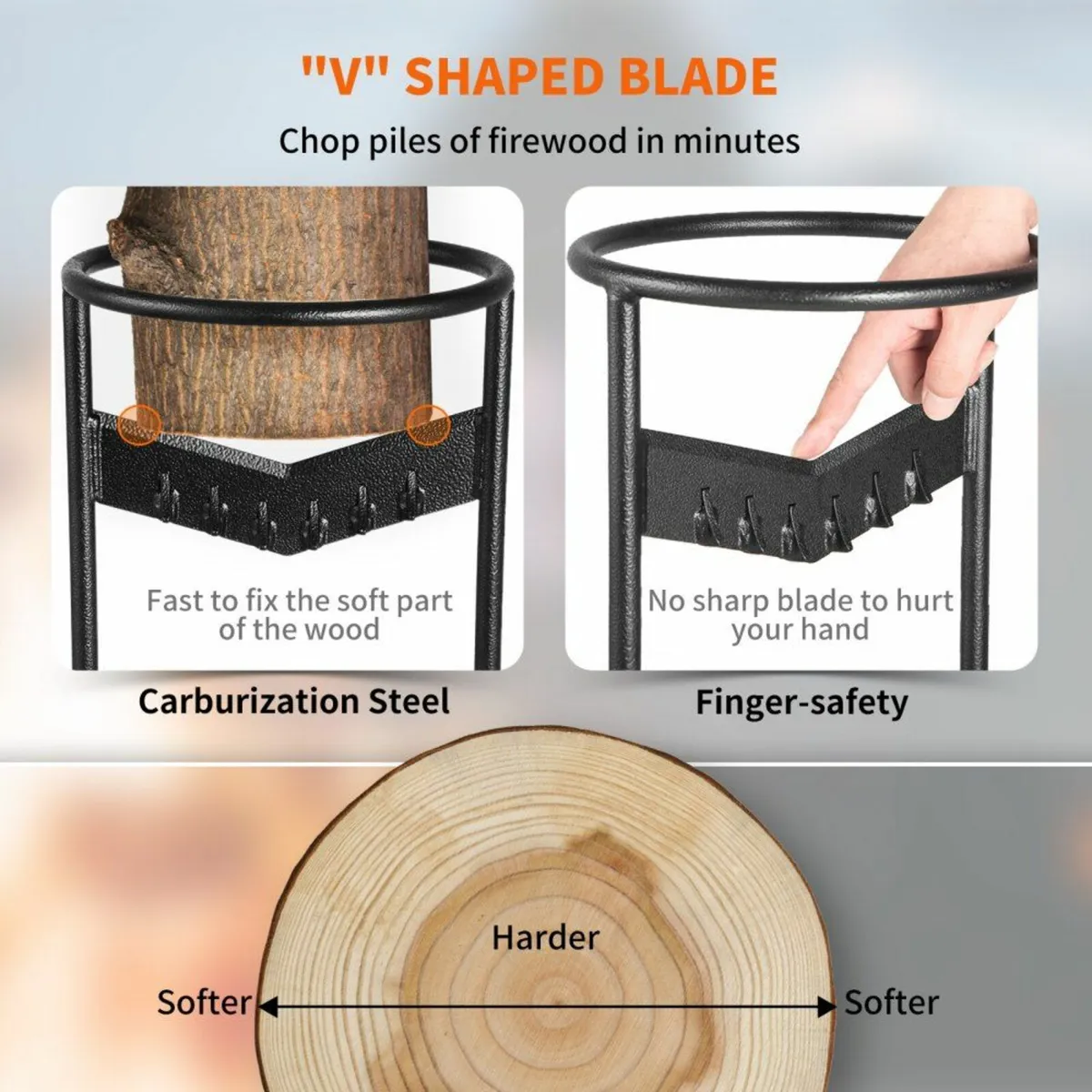 Wood Splitter, XL Log Splitter for 8.6" Dia. Wood - Image 4