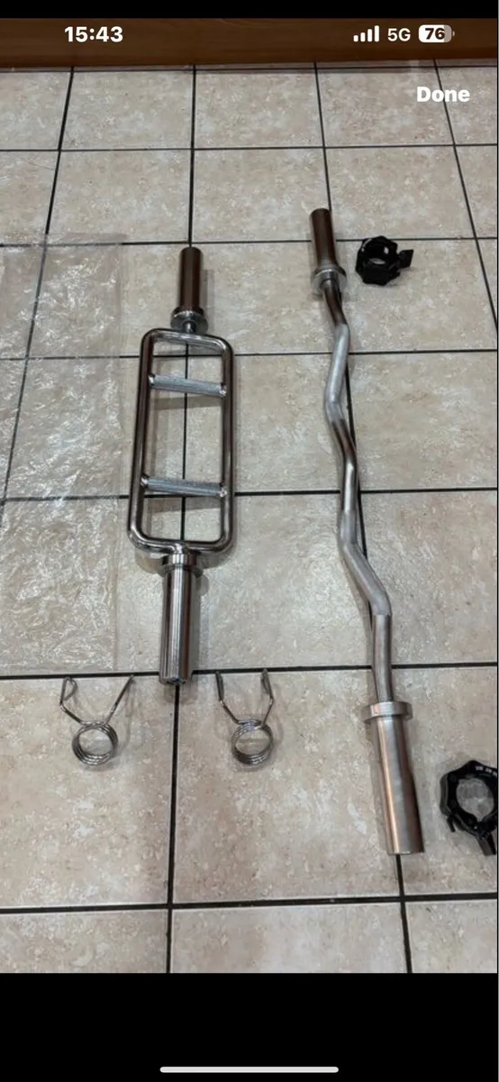 OLYMPIC EZ CURL AND NEW OLYMPIC TRICEP BAR!!!