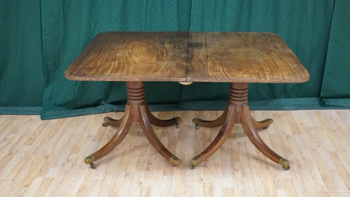 Regency Twin-Pedestal Mahogany Dining Table - Image 2