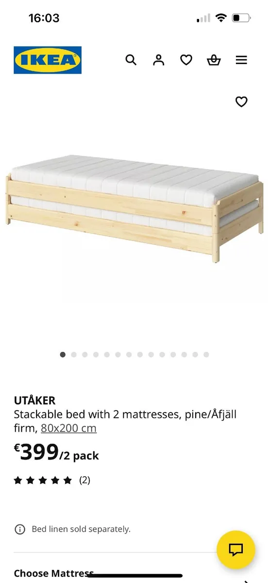 UTÄKER Stackable Bed - Image 2
