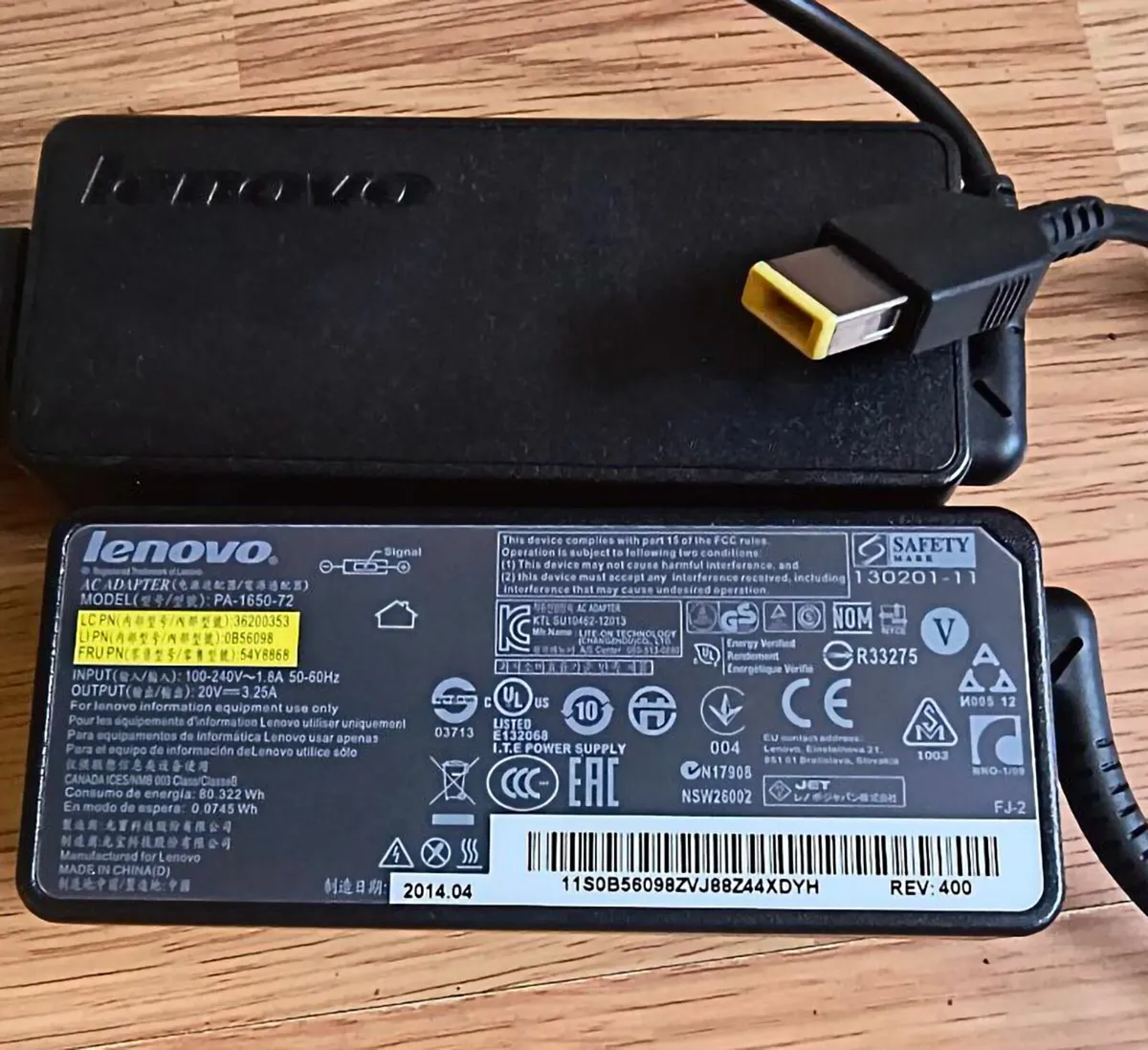 Lenovo 65W Adapter Charger Power Supply - Image 1
