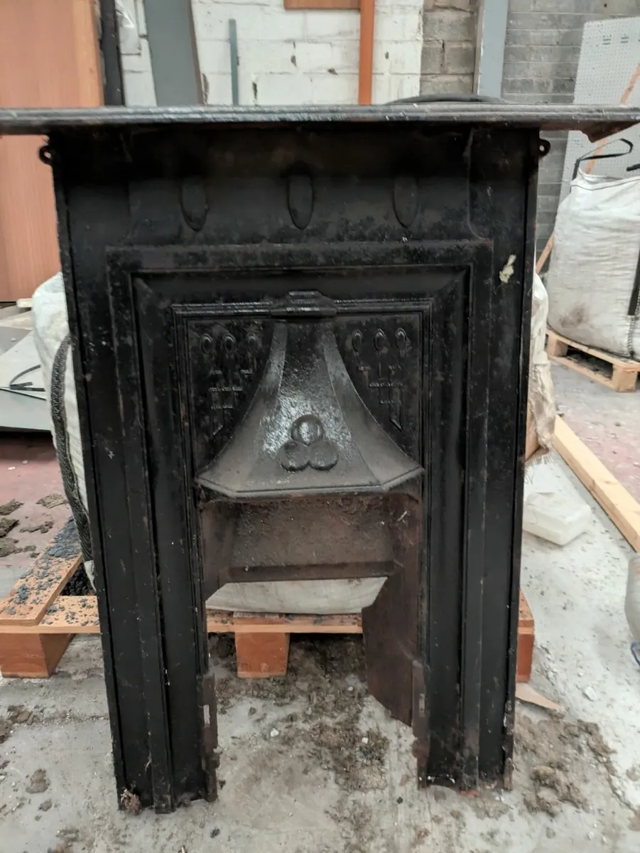 Reclaimed cast-iron fireplace