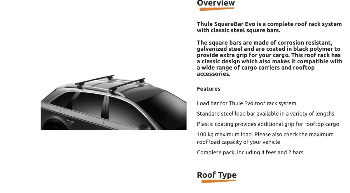 Thule SquareBar Roof Bars - Image 1