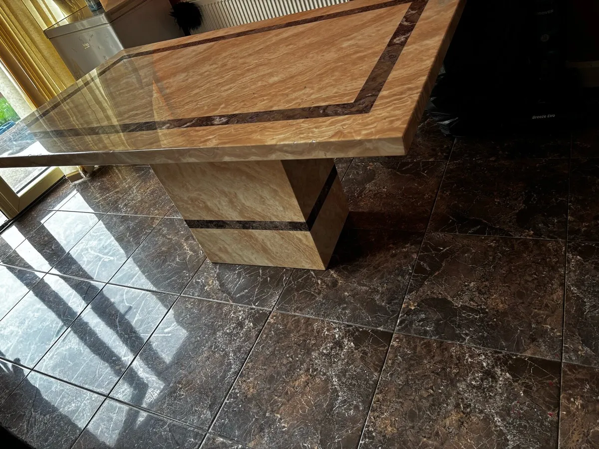 Luxury Marble Effect Dining Table - Image 2