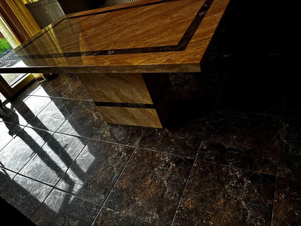 Luxury Marble Effect Dining Table - Image 3