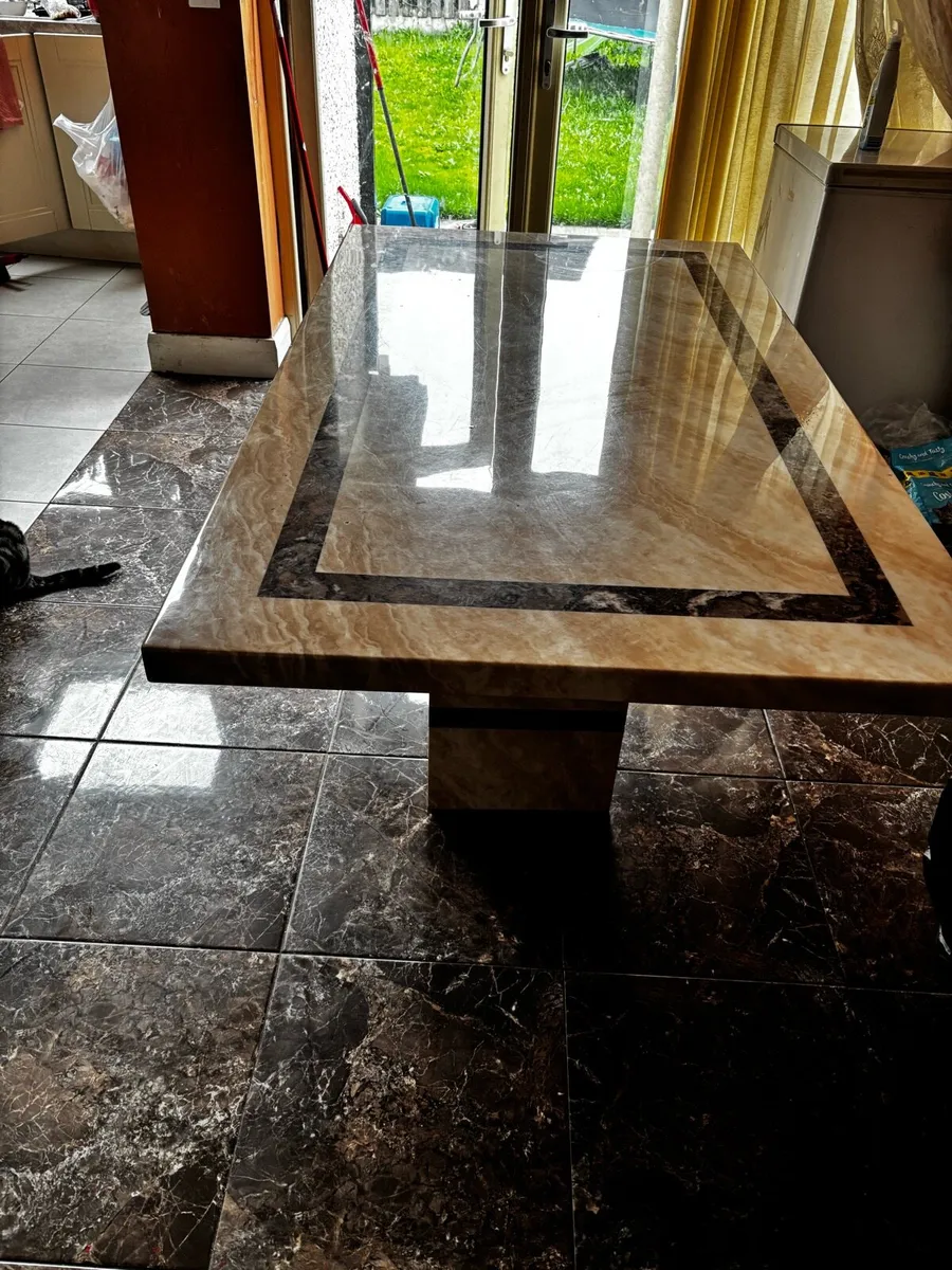 Luxury Marble Effect Dining Table - Image 4