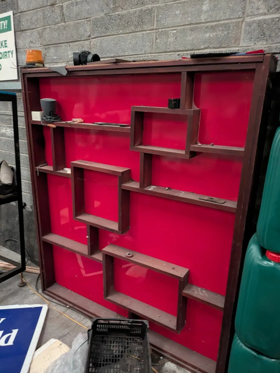 Wooden Display Shelves Red Backing (Set of 2) - Image 2