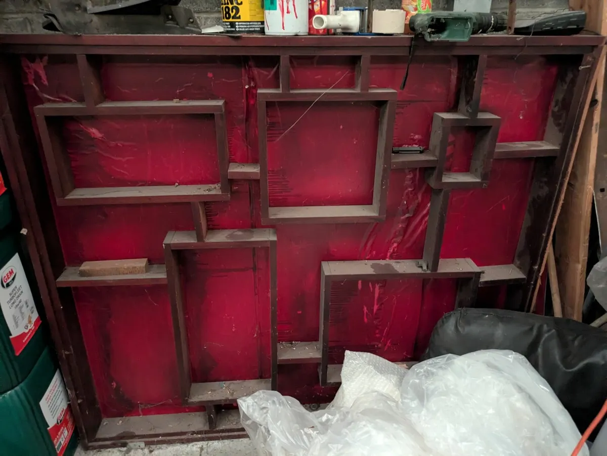 Wooden Display Shelves Red Backing (Set of 2) - Image 3