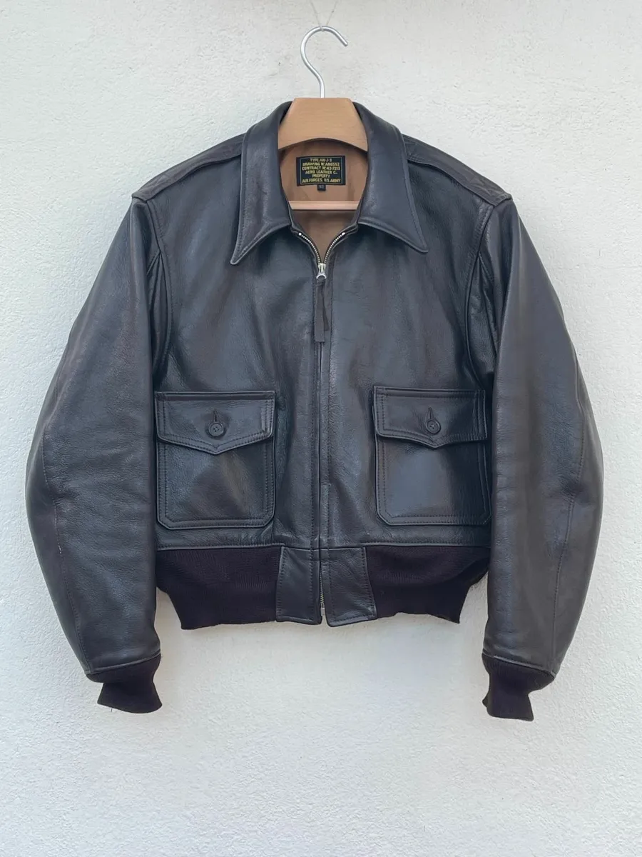 Aero Leather Jacket  USN Type ANJ-3 Size 42S - Image 1