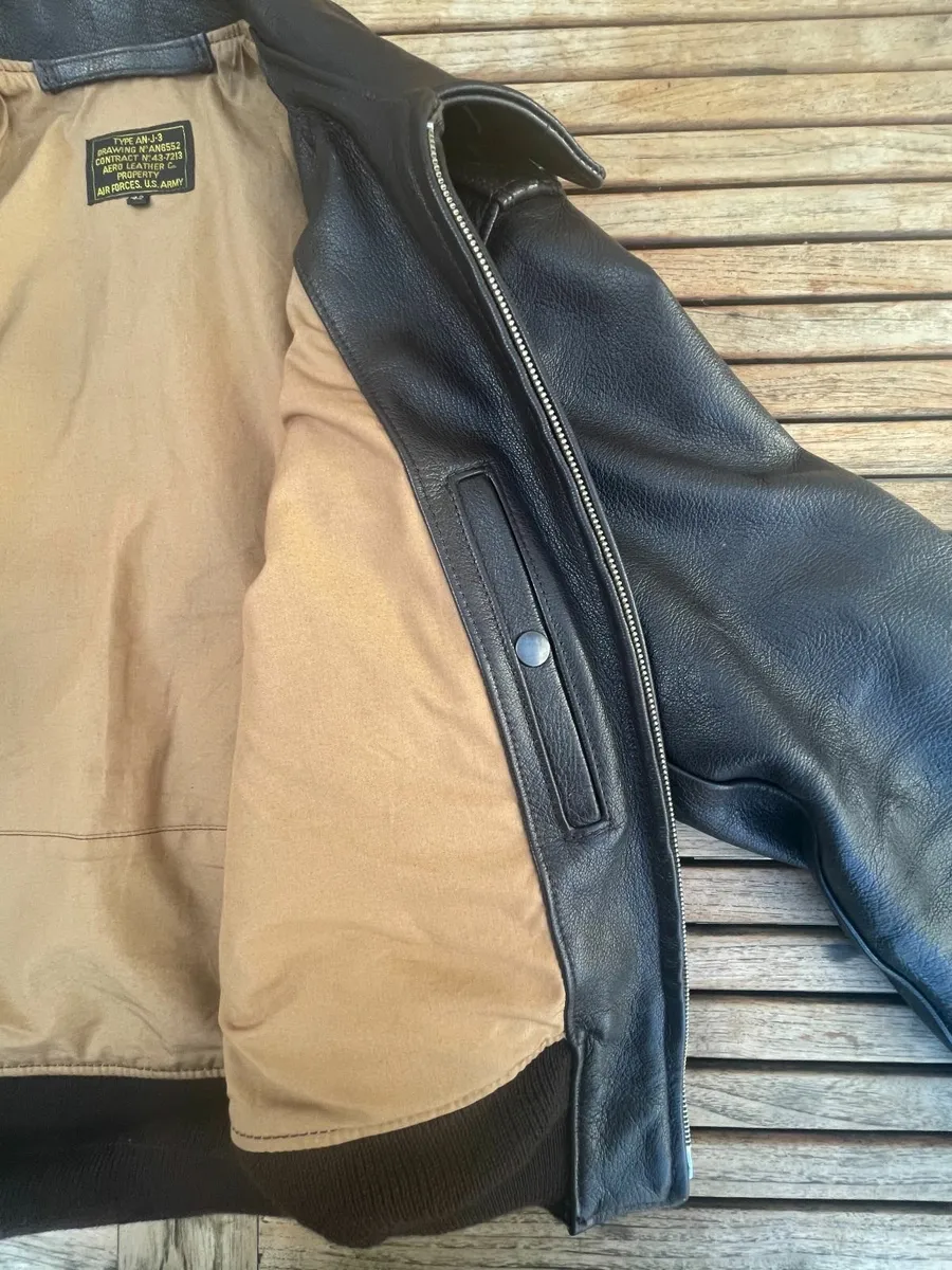 Aero Leather Jacket  USN Type ANJ-3 Size 42S - Image 4
