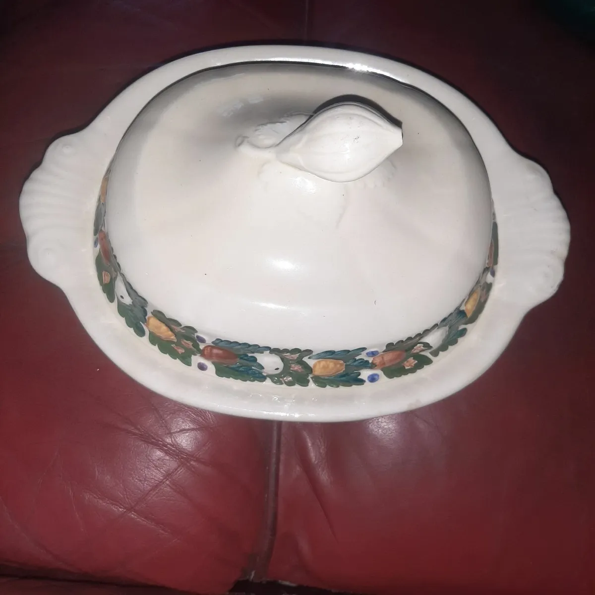 Adams England Titian wear butter dish hand painted - Image 1