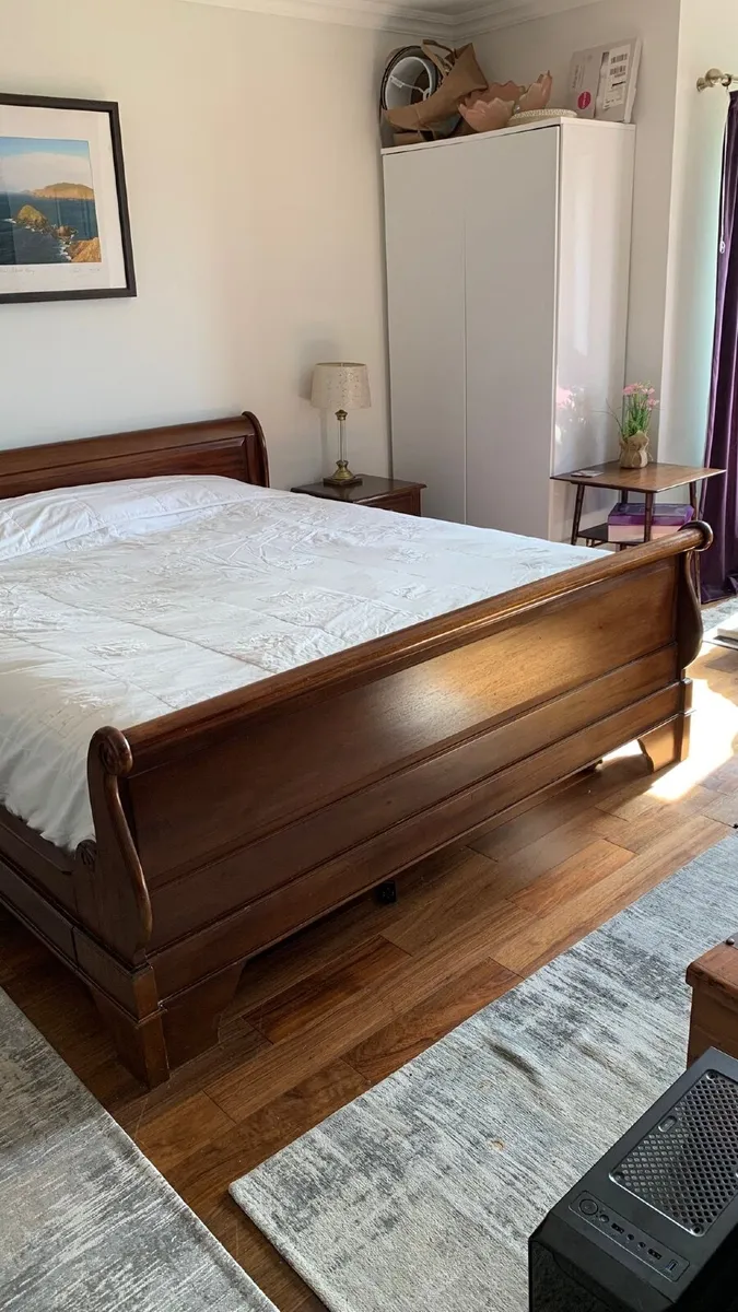 Mahogony Sleigh Bed - Super King Size - Image 2