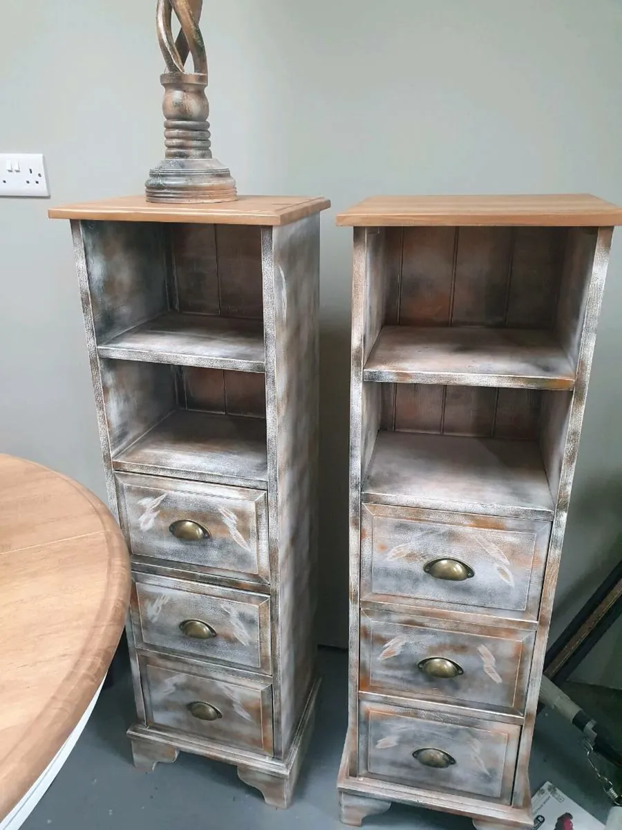 Pair of Solid wood tallboys - Image 1
