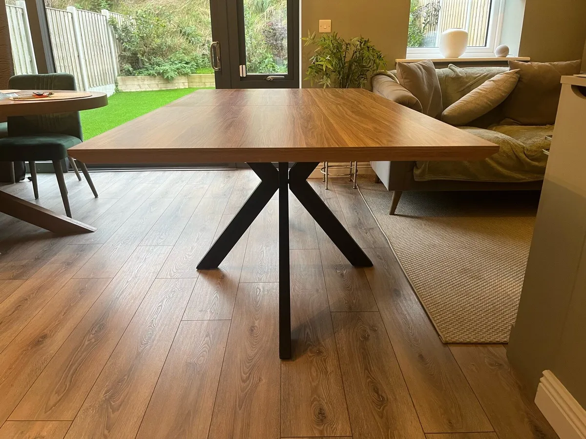Walnut 6-8 Person Rectangular Extending Dining - Image 2