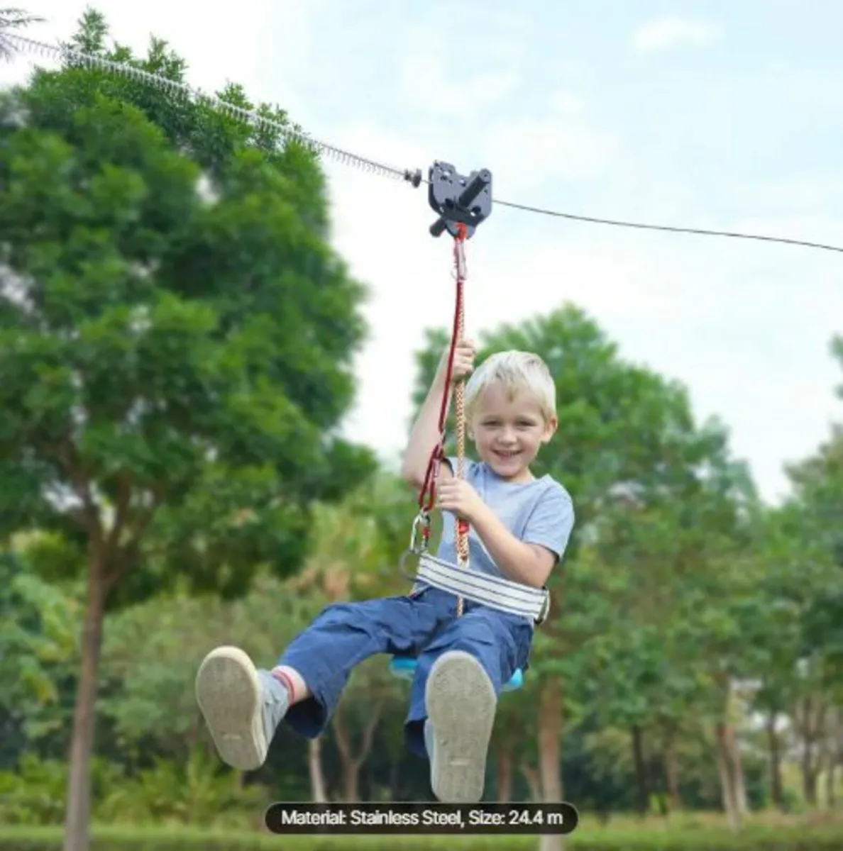 Zipline Kit for Kids and Adult, 24.38 m Zip Line - Image 3