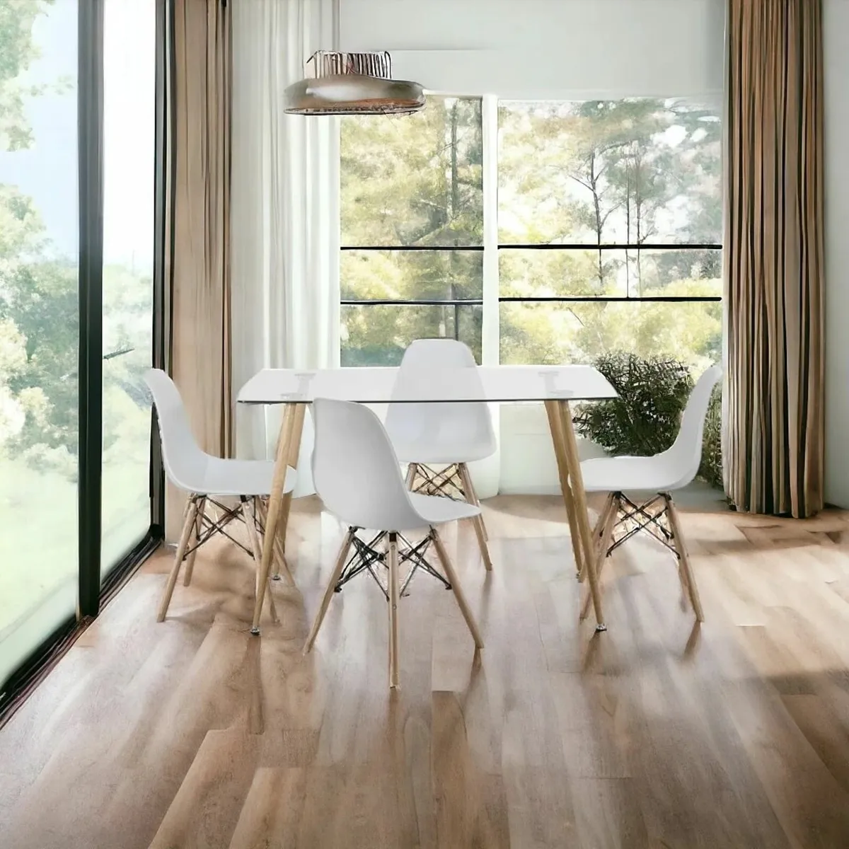 ✨ Modern Nordic Dining Set + 4 chairs – white - Image 1