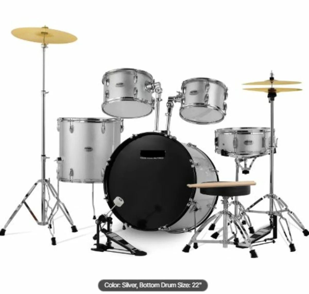 Adult Drum Set,5-Piece,22inches Complete Full Size - Image 1