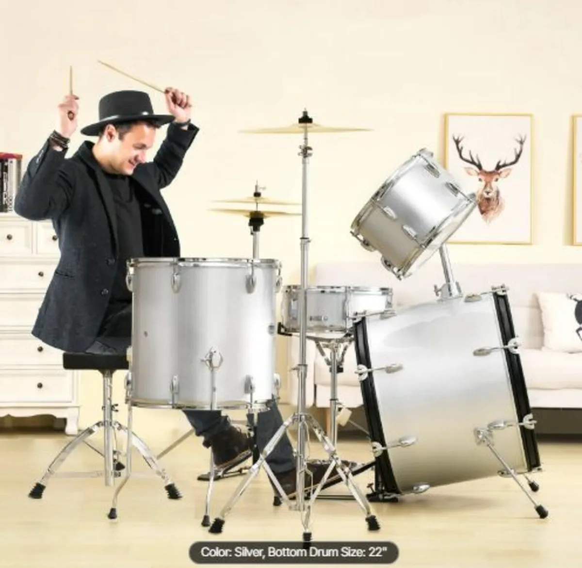 Adult Drum Set,5-Piece,22inches Complete Full Size - Image 2