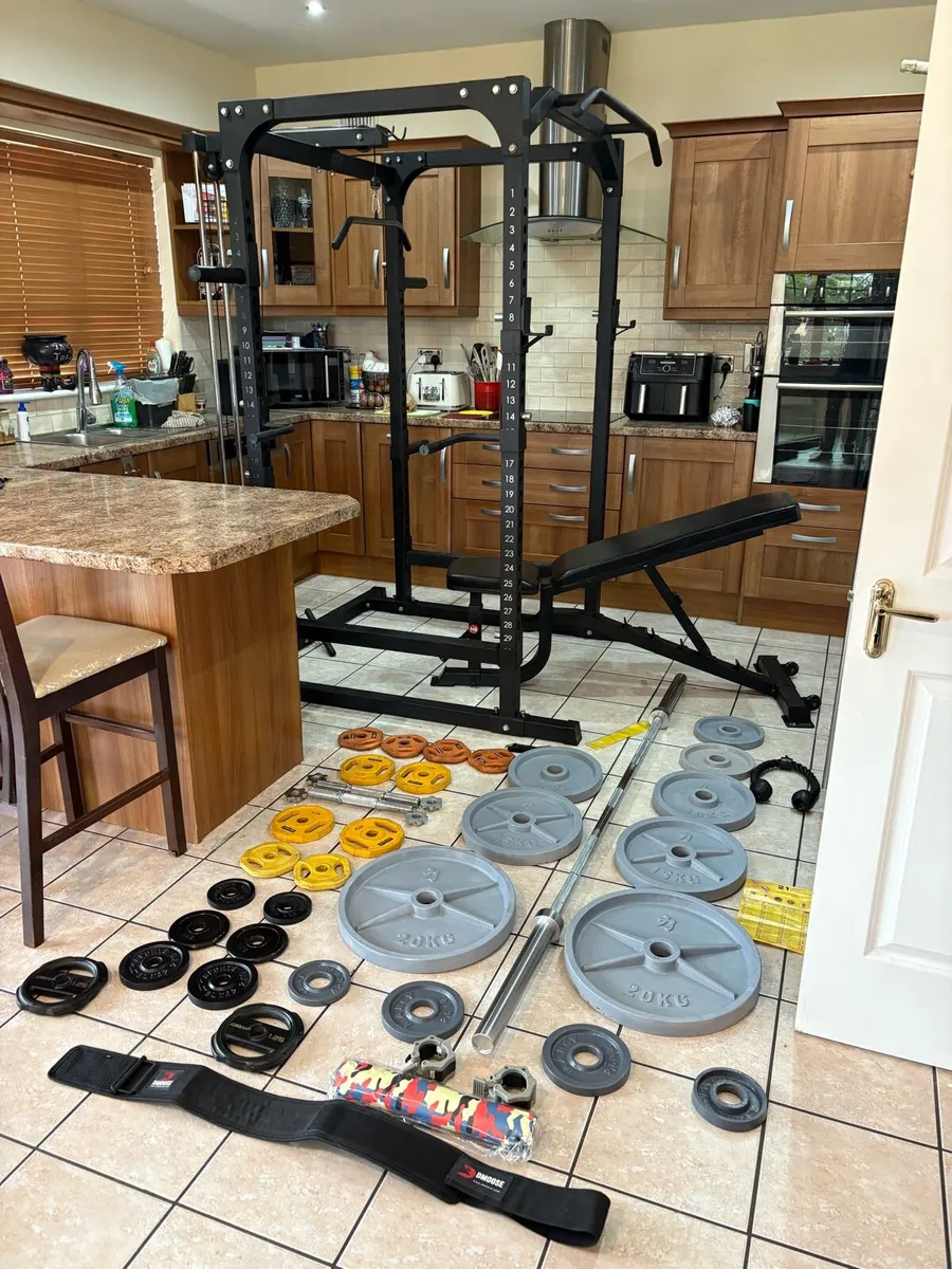 HEAVY PROFESSIONAL GYM POWER RACK WEIGHTS SET!!! - Image 1