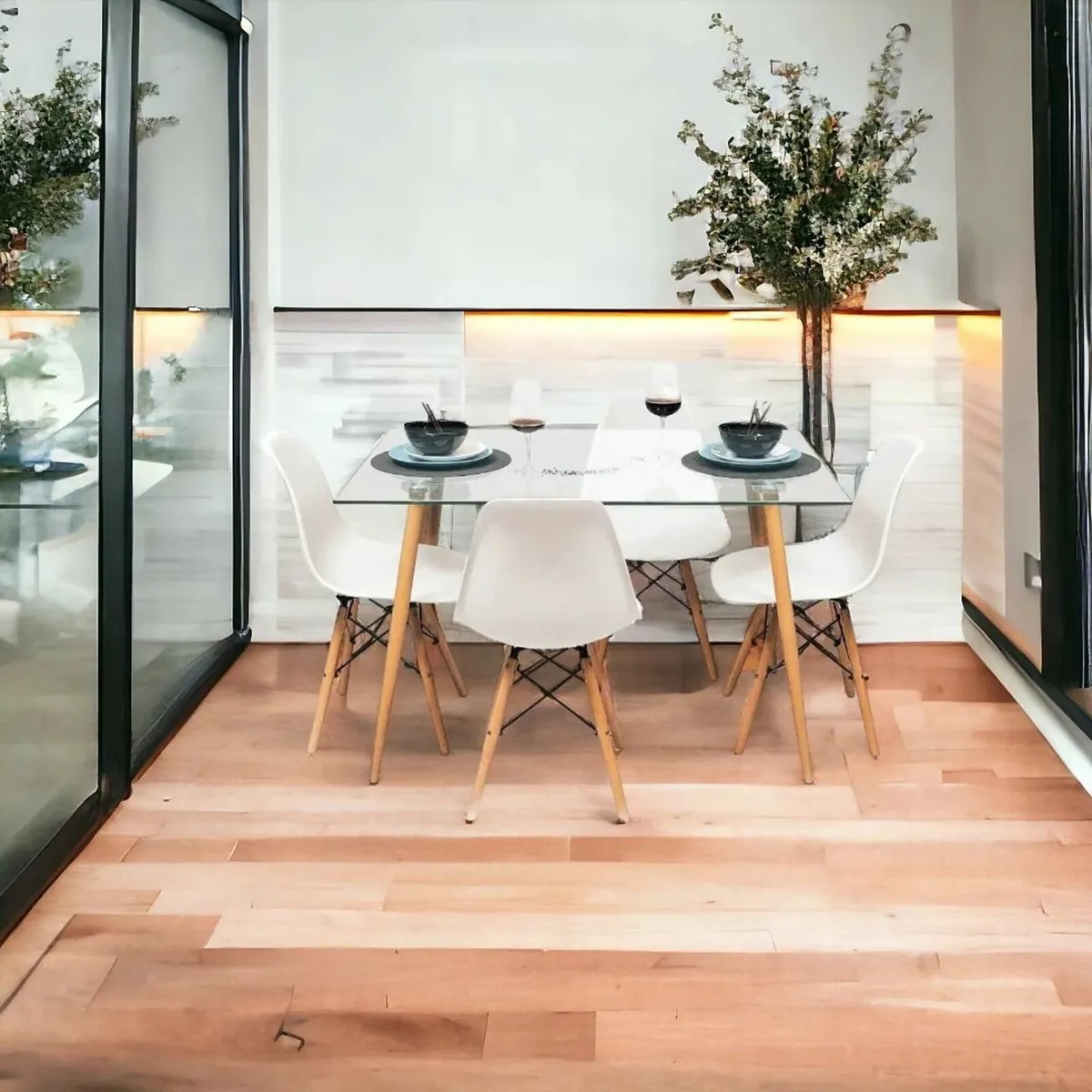 ✨ Modern Nordic Dining Set + 4 chairs – white - Image 1