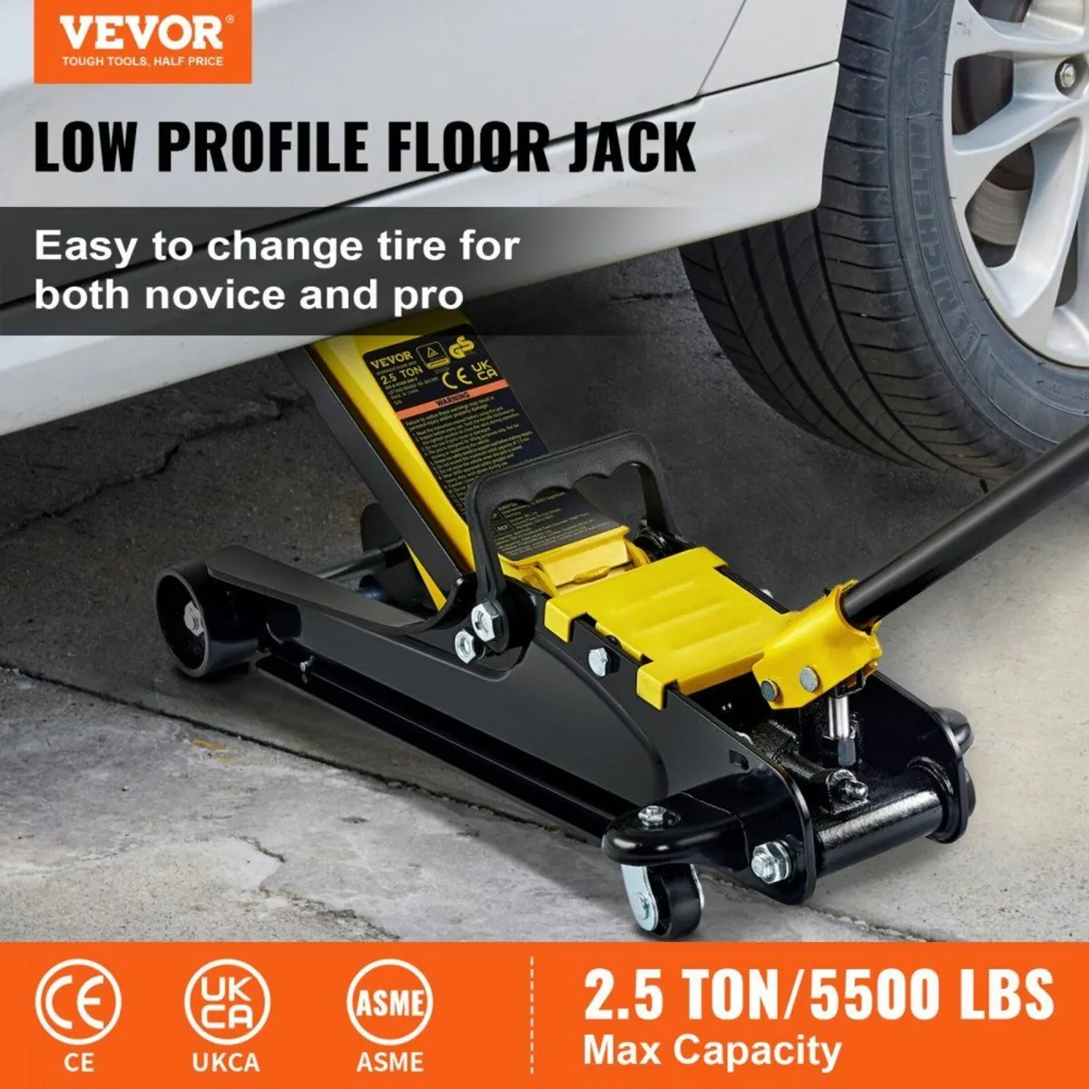 Floor Jack, 2.5 Ton Low Profile Floor Jack, Heavy- - Image 2