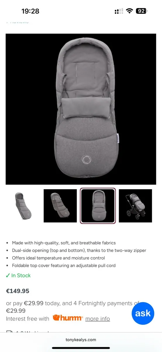 Bugaboo footmuff GREY - Image 4