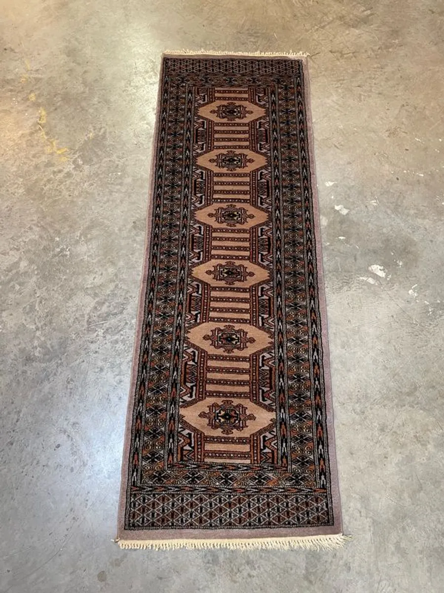Pakistani Hand-Knitted Geometrical Runner - Image 1