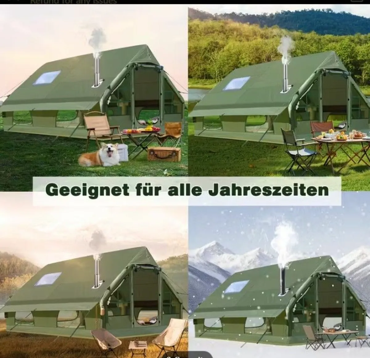 Glamping Tent Inflatable 6-10 Person Chimney& Pump - Image 4