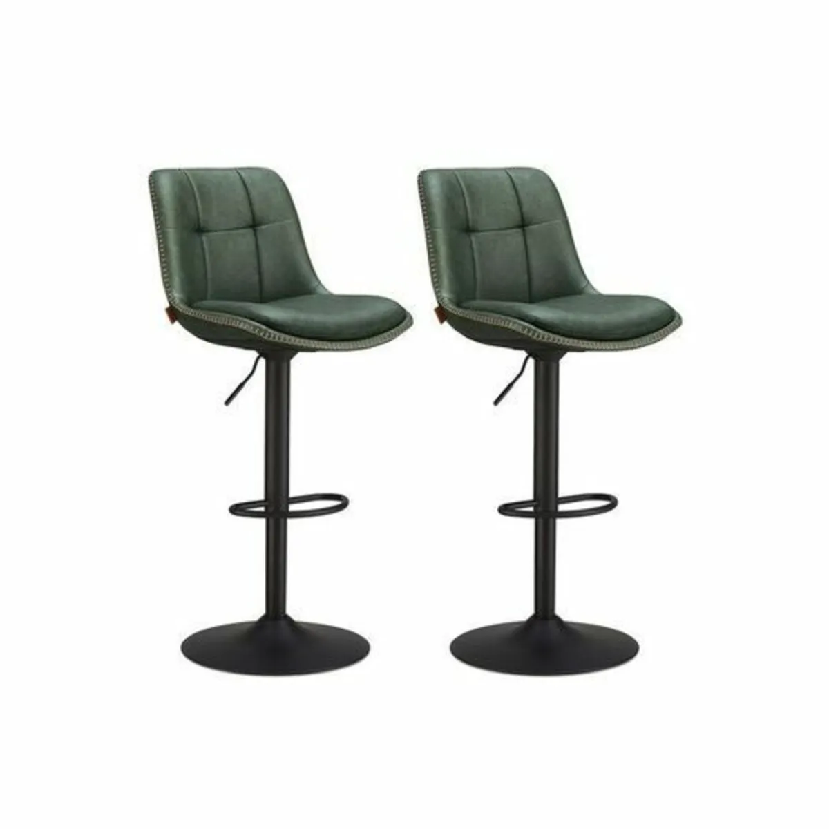 Set of 2 Bar stools PU Leather - Image 1