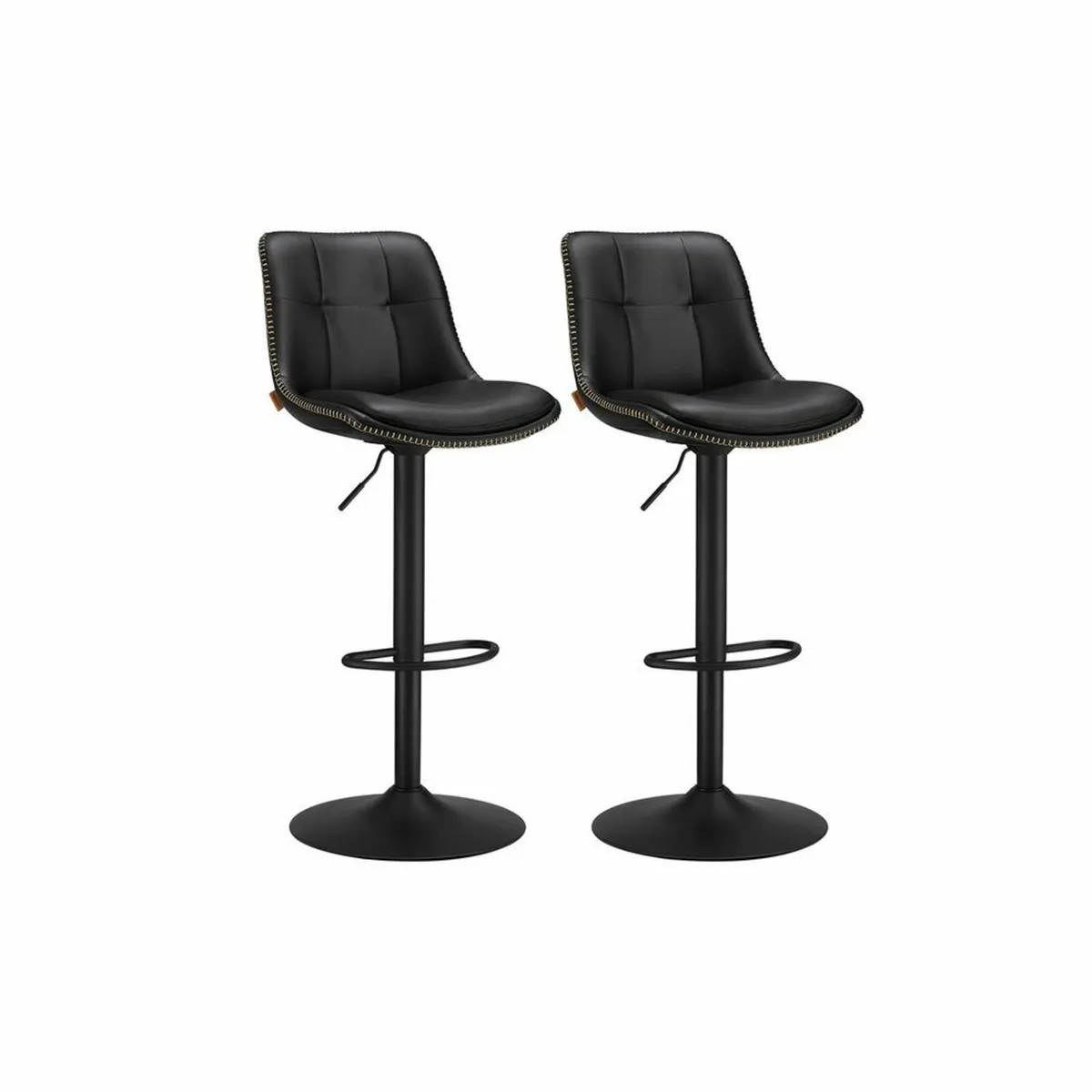 Set of 2 Bar stools PU Leather - Image 2