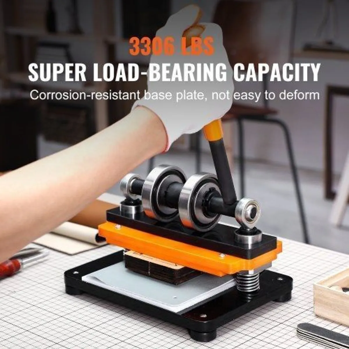Leather Cutting Machine, 7.1 x 3.9 in Embossing Plate Manual Die Cutter, 0.47 in Pressure Stroke Leather - Image 1