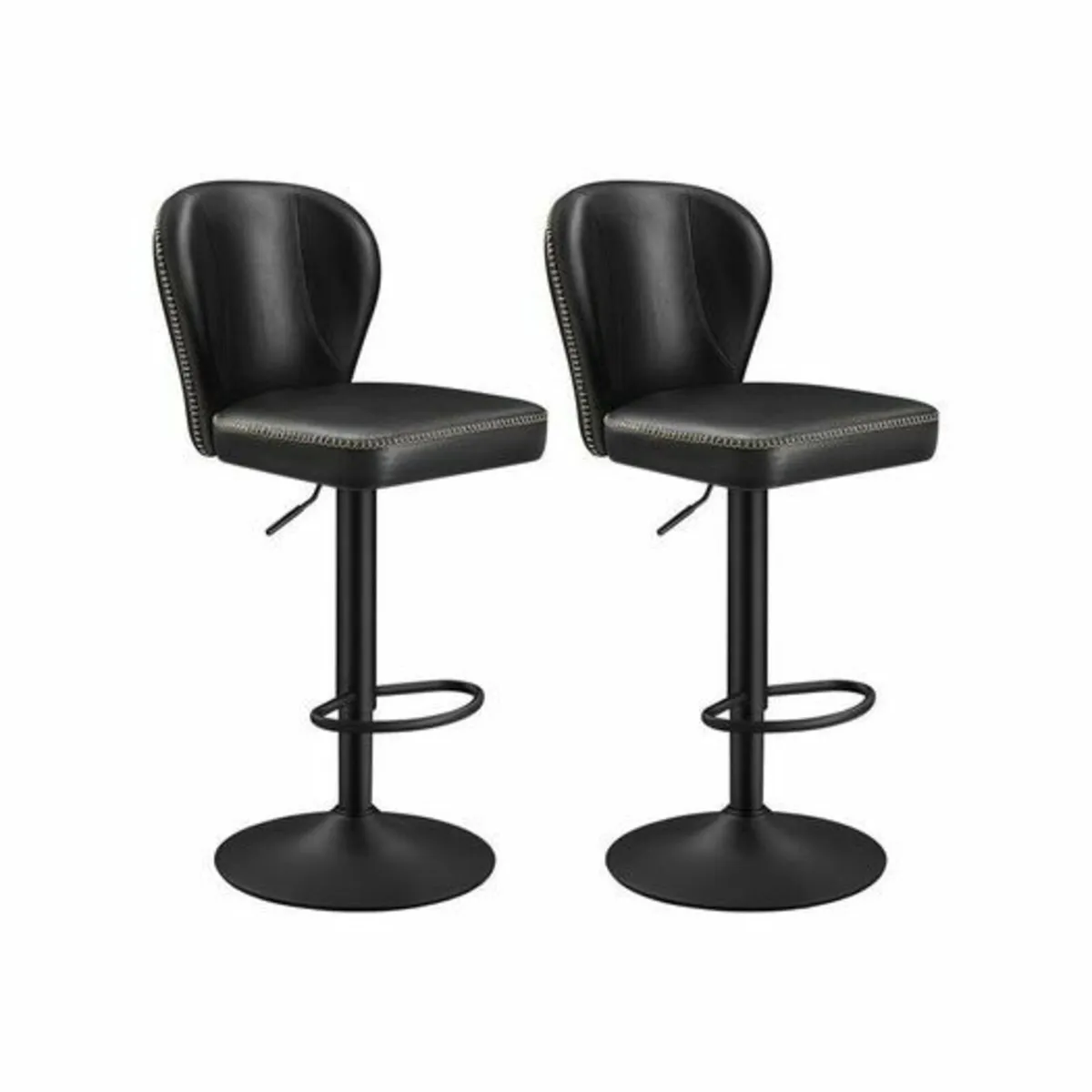 2 x Bar Stools Black - Image 1