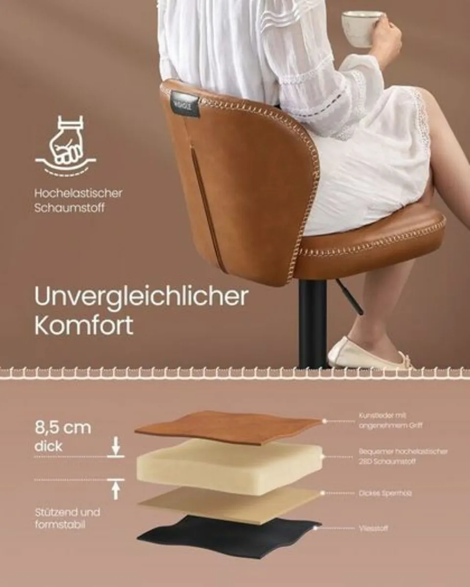 2 x Bar Stools Black - Image 4
