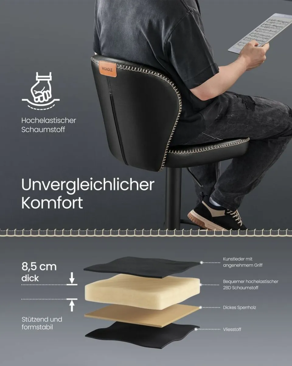 2 x bar stools swivel brown - Image 4