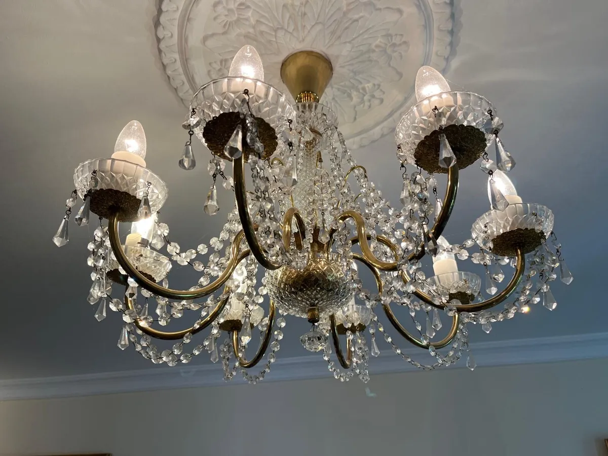 Gold Chandelier with side lights - Image 3