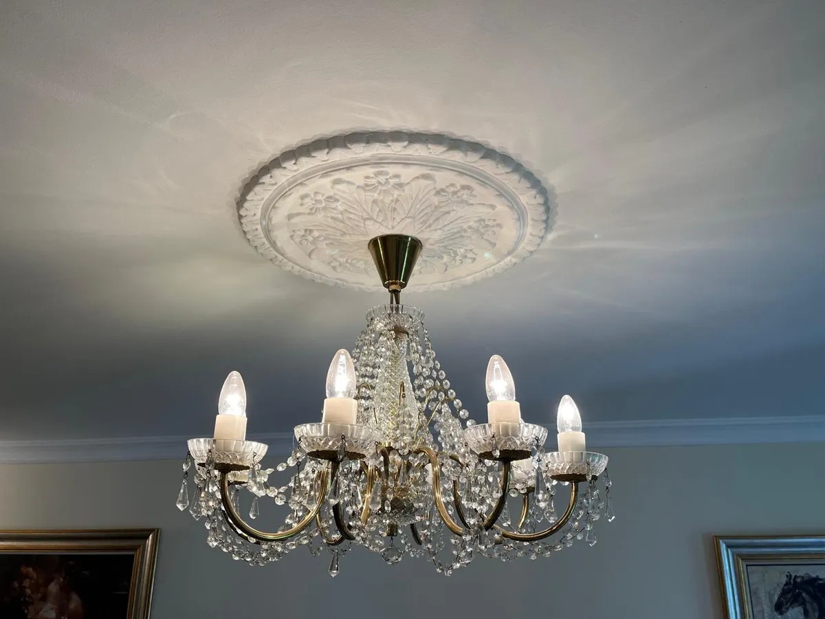 Gold Chandelier with side lights - Image 4