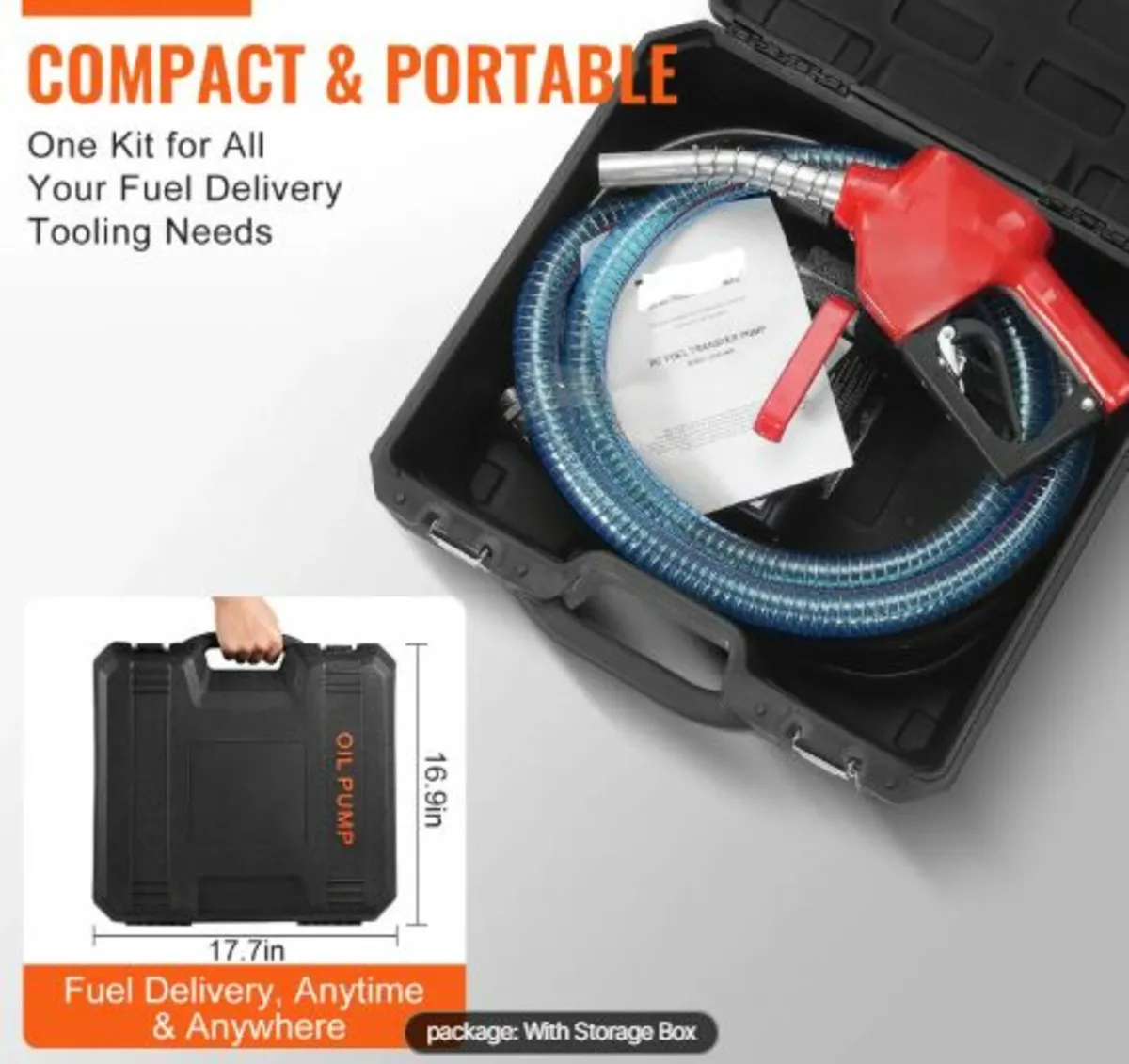 Fuel Transfer Pump,12V DC 38L/min(10 GPM)186W(1/4 - Image 2