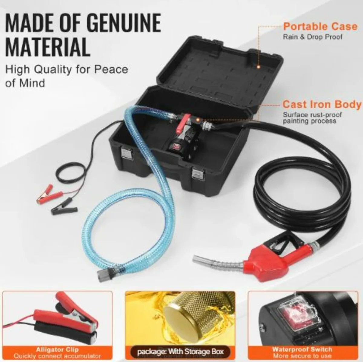 Fuel Transfer Pump,12V DC 38L/min(10 GPM)186W(1/4 - Image 4