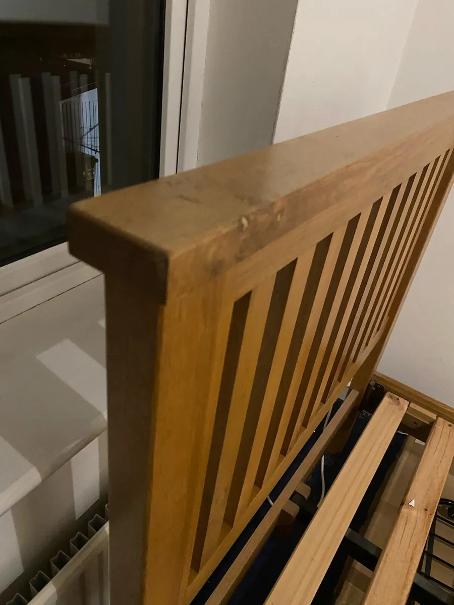 Single Oak Wood Bed - Image 2