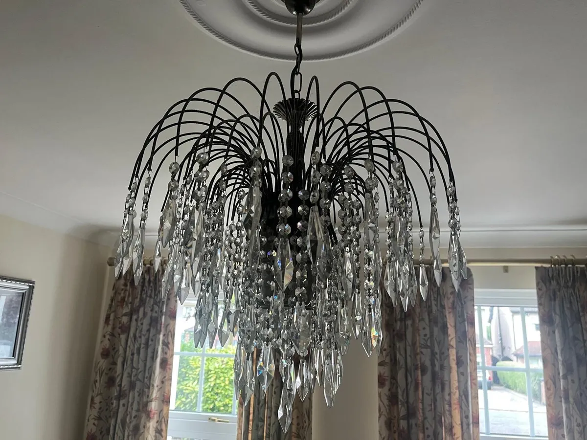 Black glass chandelier