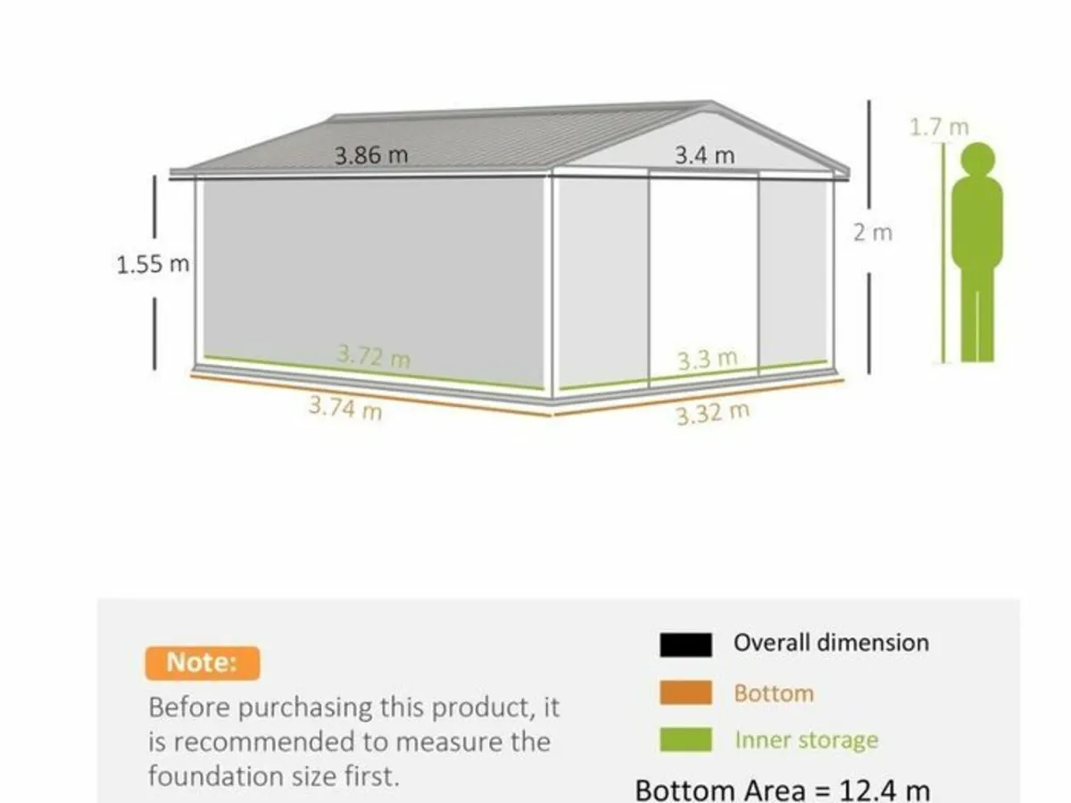 Metal Shed 13 x 11ft - Image 3