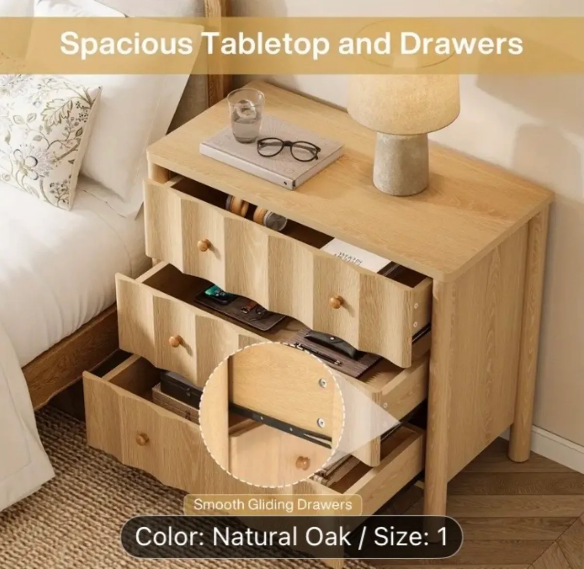 Oak chest of drawers free postage - Image 4