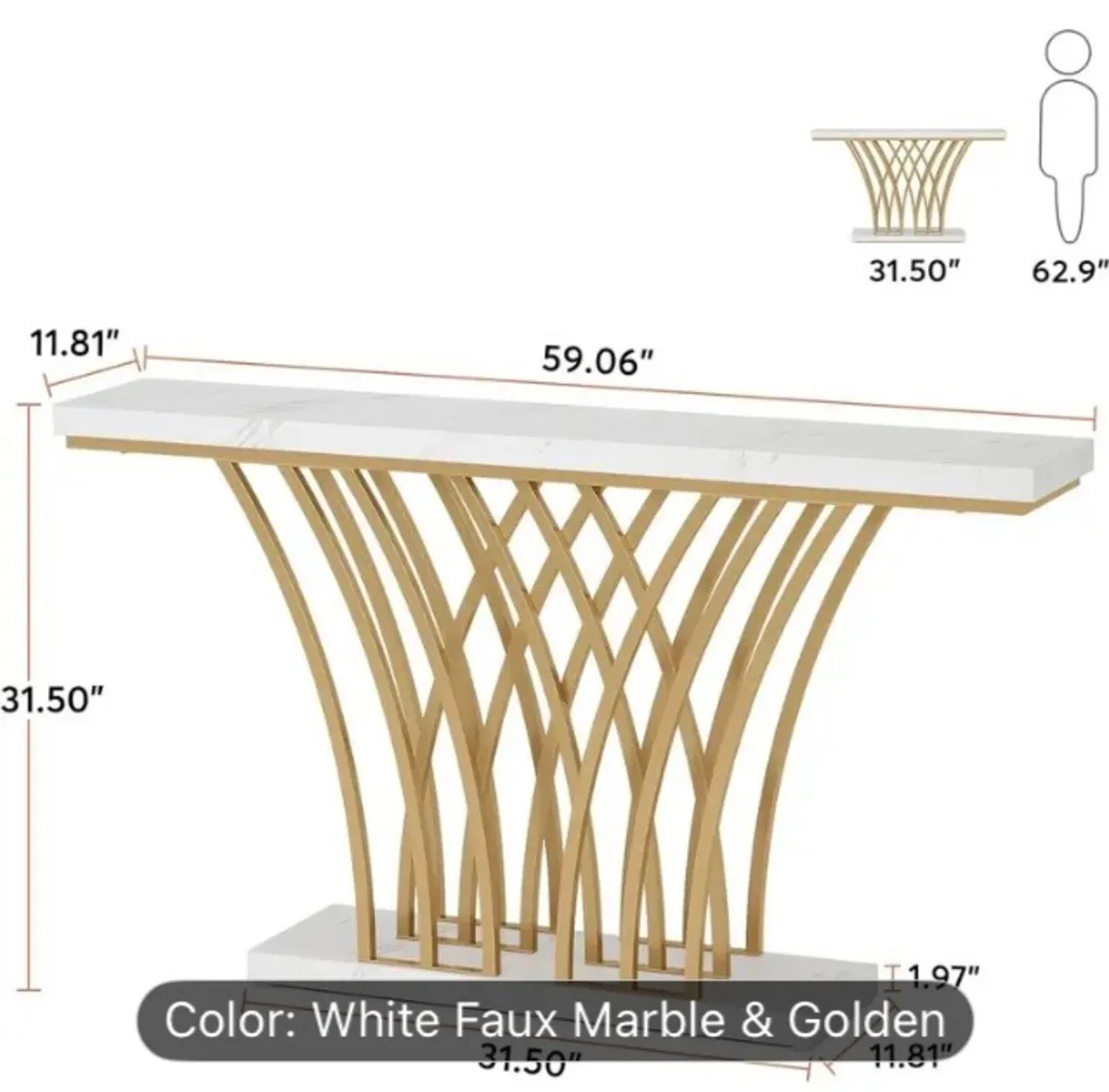 Modern console table free postage - Image 3