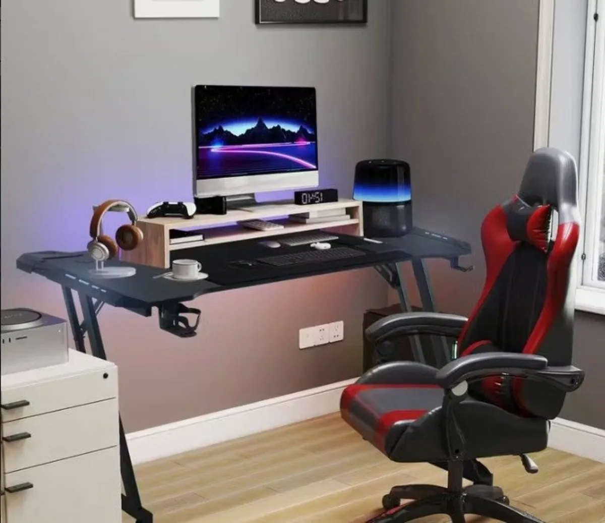 Gaming Desk with LED Lights - Image 3