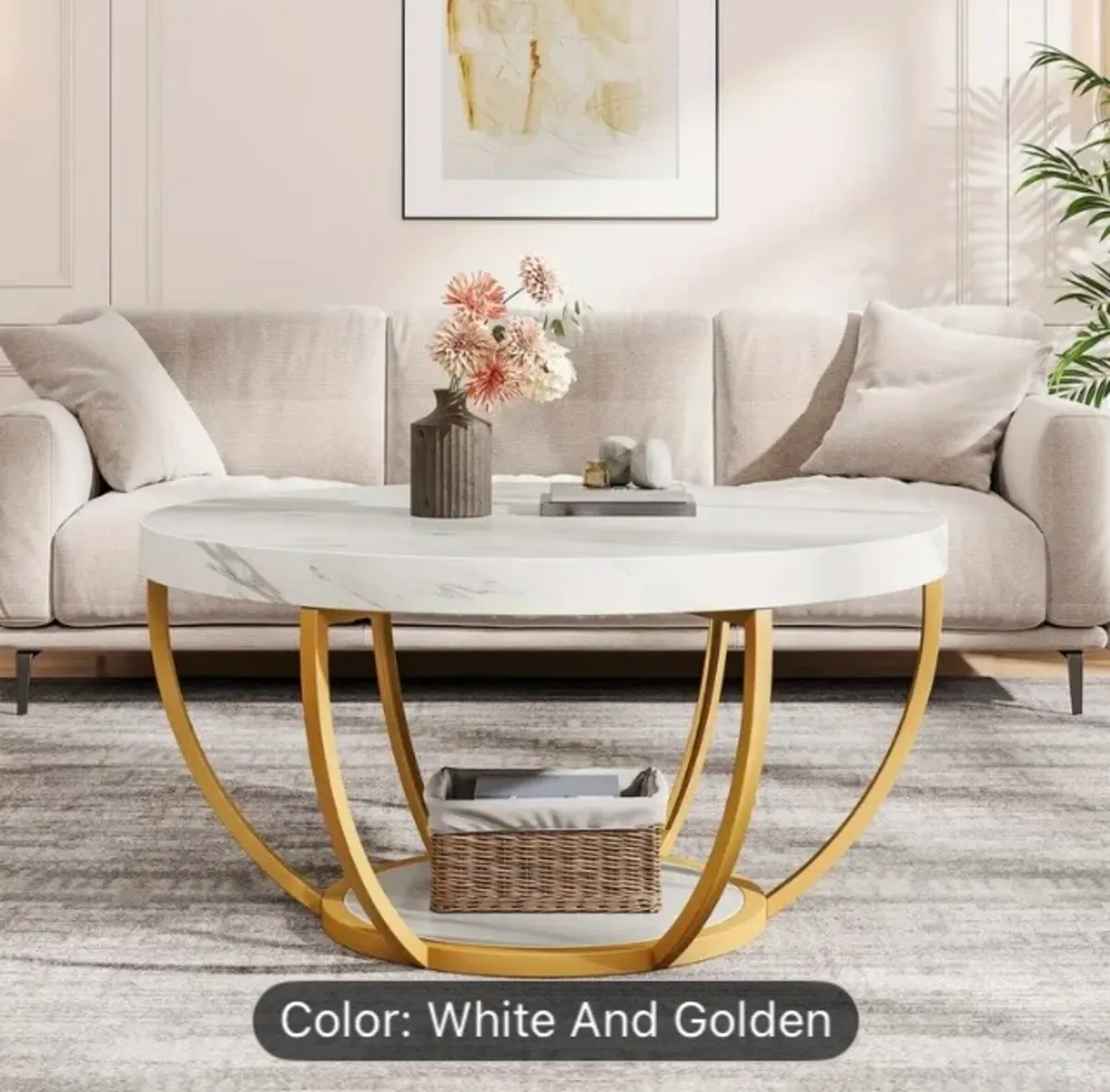 Round modern coffee table free postage - Image 1