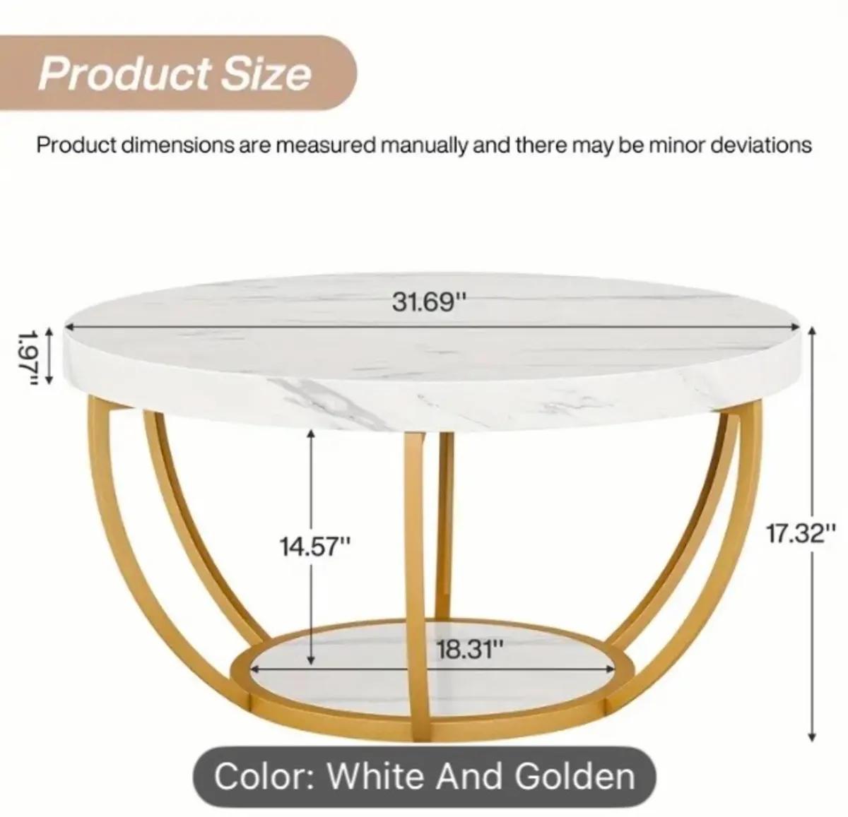 Round modern coffee table free postage - Image 2