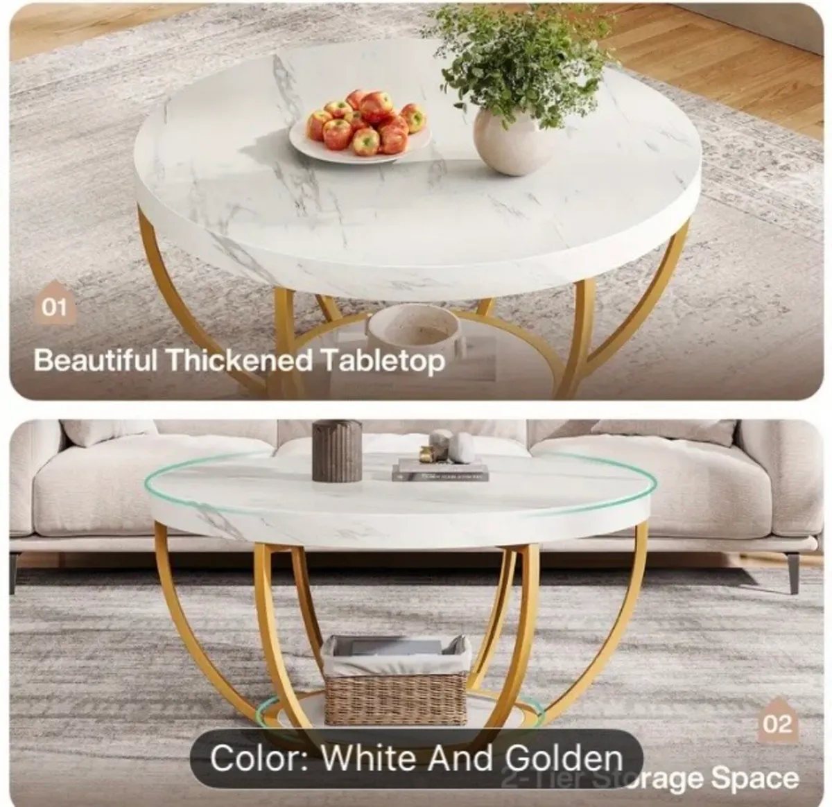Round modern coffee table free postage - Image 3